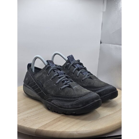 Merrell Women's Mimosa Shoes Outdoor J68166 Black Gray Suede Lace Hiking, Size 6 - Picture 5 of 9